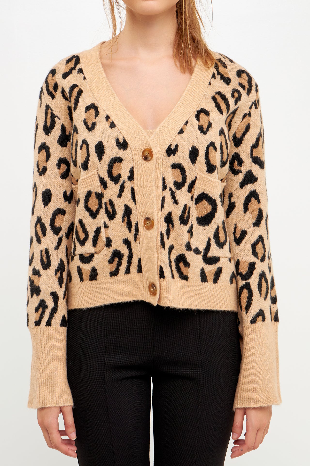 GREY LAB - Leopard Knit Cardigan - CARDIGANS available at Objectrare