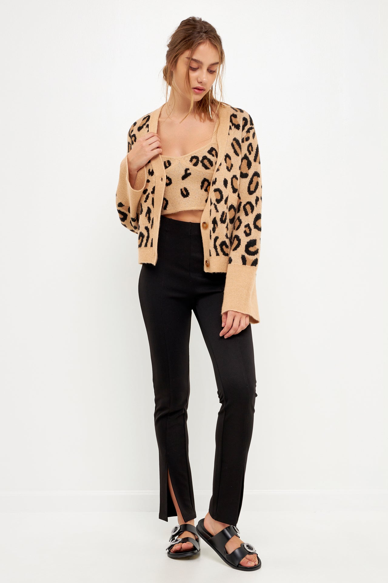 GREY LAB - Leopard Knit Cardigan - CARDIGANS available at Objectrare