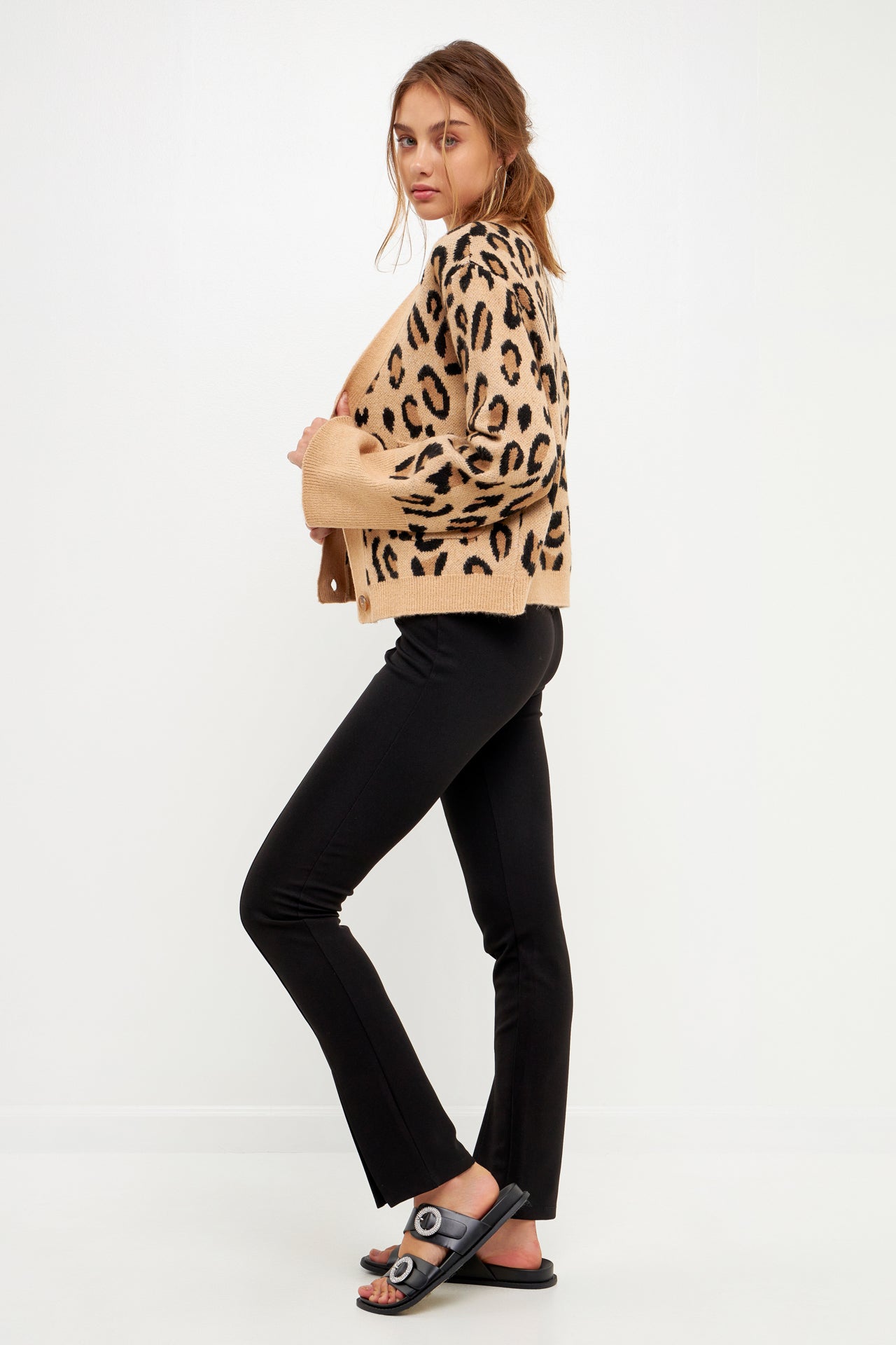 GREY LAB - Leopard Knit Cardigan - CARDIGANS available at Objectrare