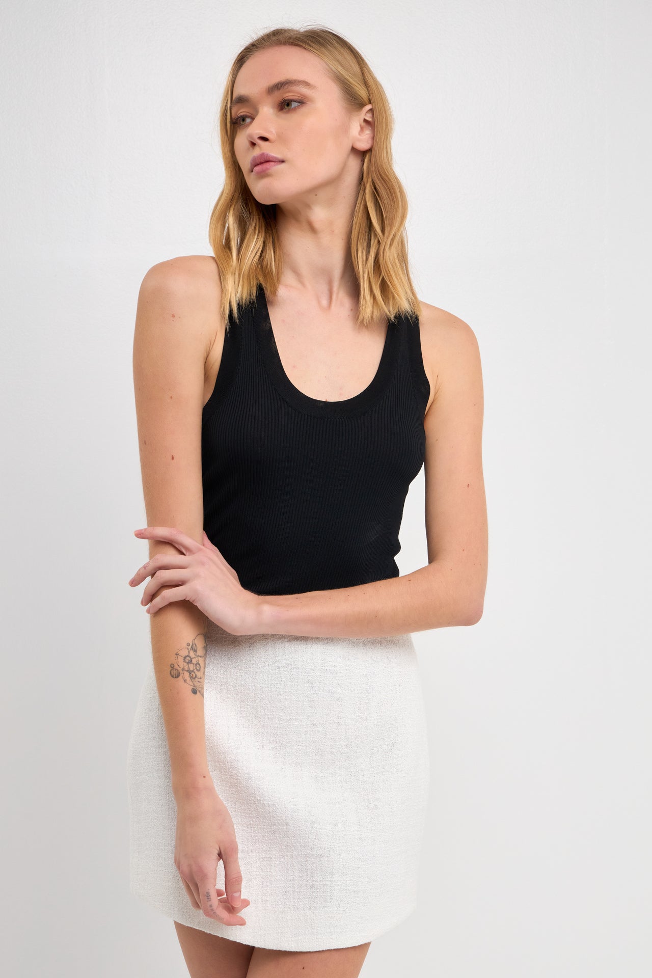 ENDLESS ROSE - Curved Tweed Mini - SKIRTS available at Objectrare