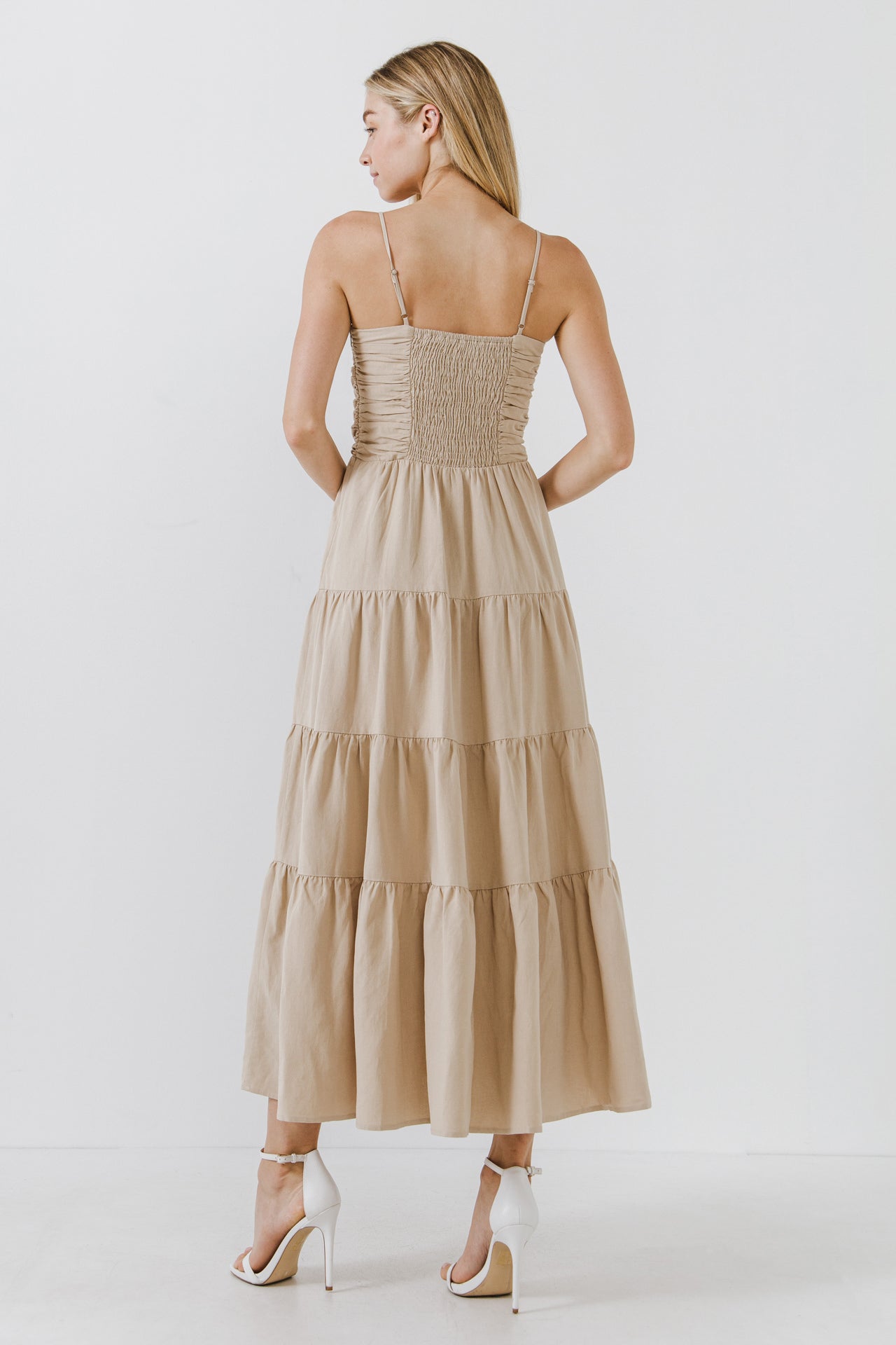 FREE THE ROSES - Strappy Draped Linen Dress - DRESSES available at Objectrare