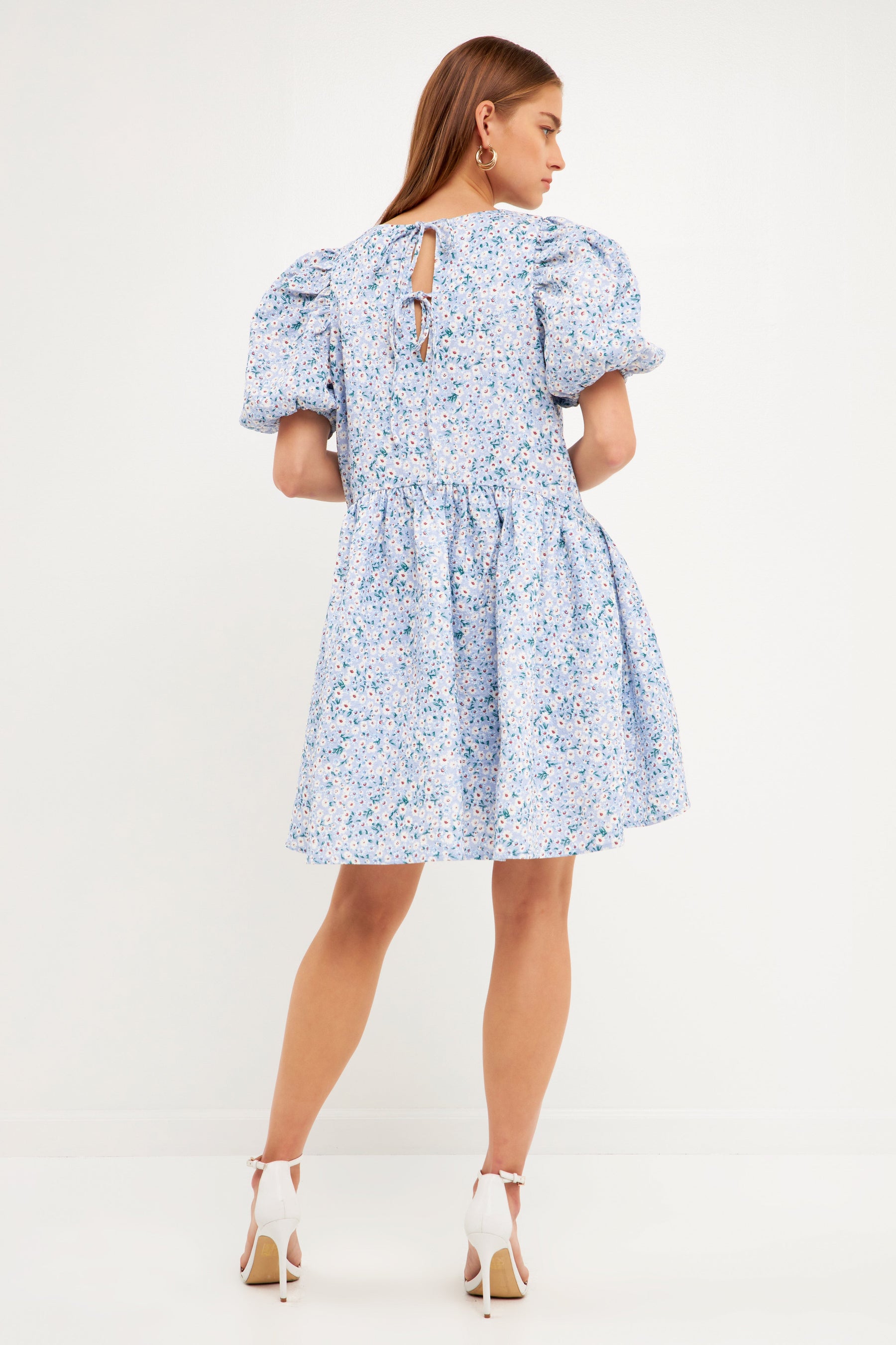 ENDLESS ROSE - Floral Jacquard High Low Dress - DRESSES available at Objectrare