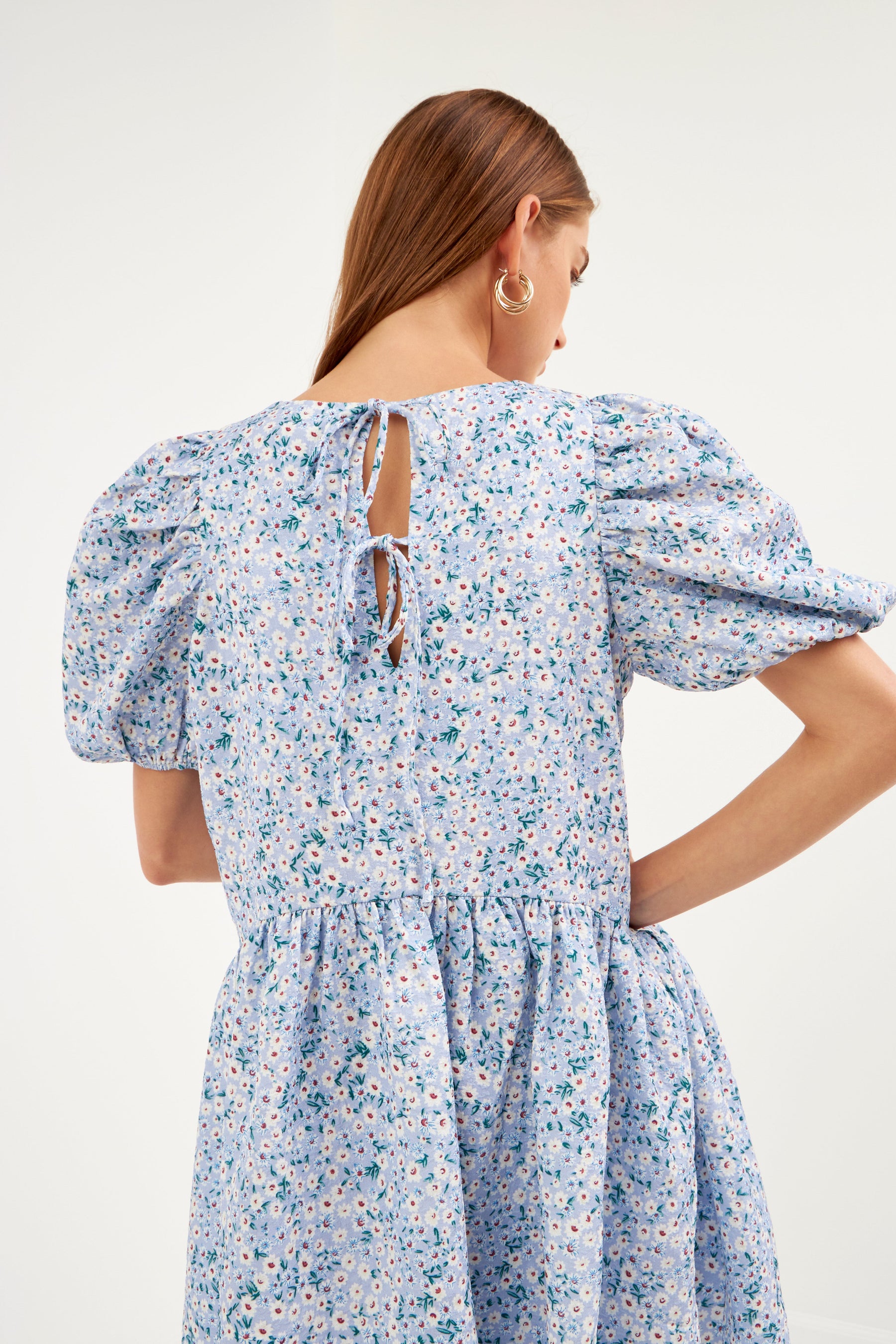 ENDLESS ROSE - Floral Jacquard High Low Dress - DRESSES available at Objectrare