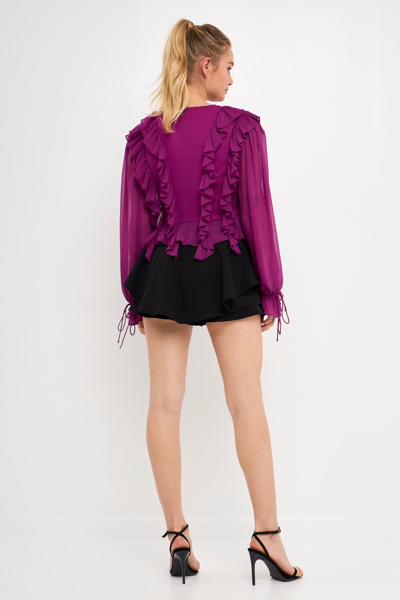 ENDLESS ROSE - Multi Ruffled Long Sleeve Blouse - SHIRTS & BLOUSES available at Objectrare