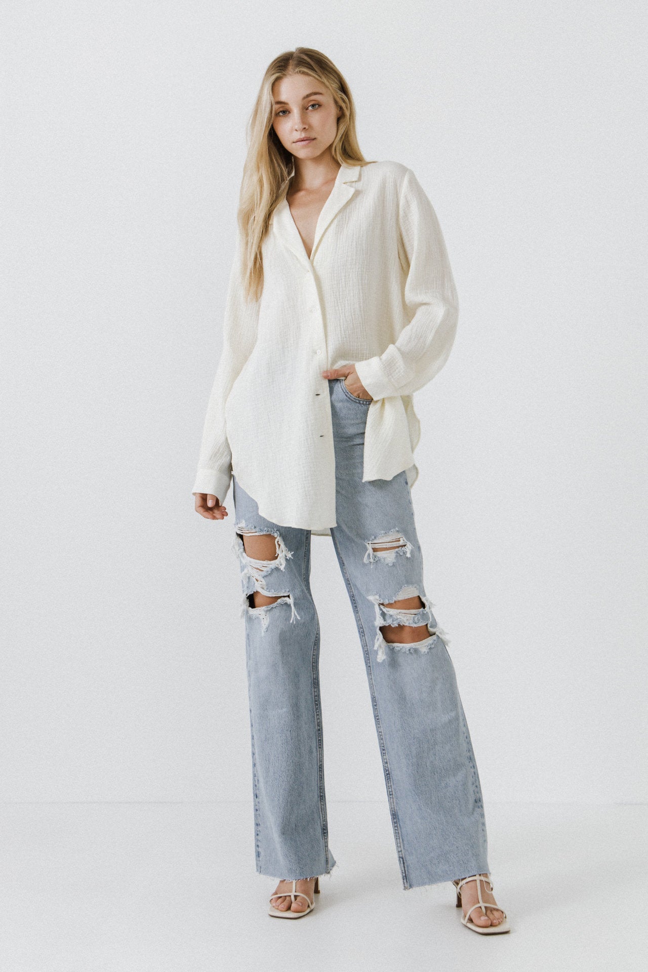 FREE THE ROSES - Oversized Shirt - TOPS available at Objectrare