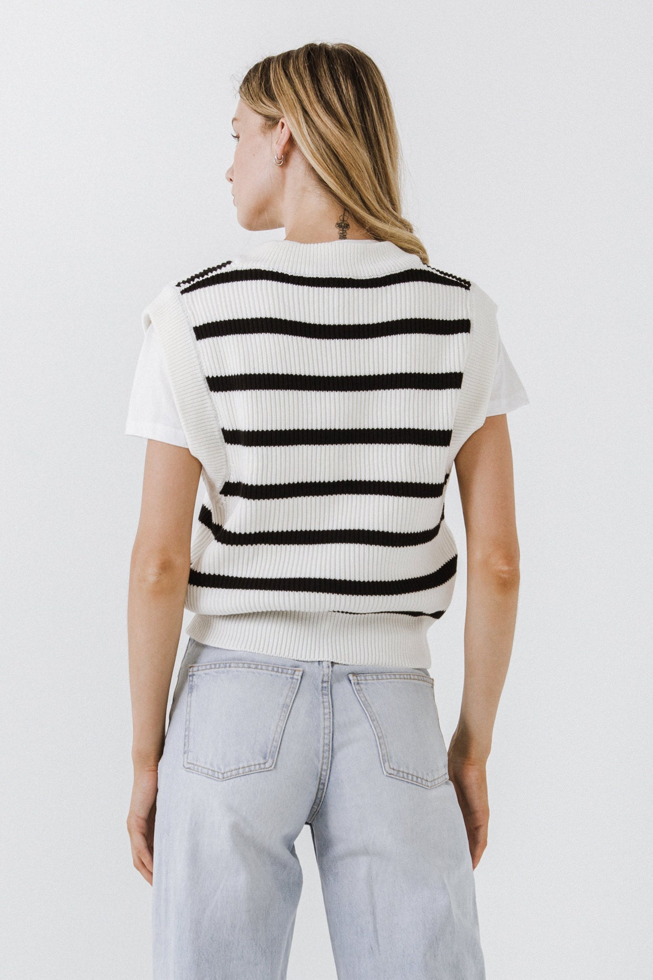 ENGLISH FACTORY - Stripe Knit Vest - SWEATERS & KNITS available at Objectrare