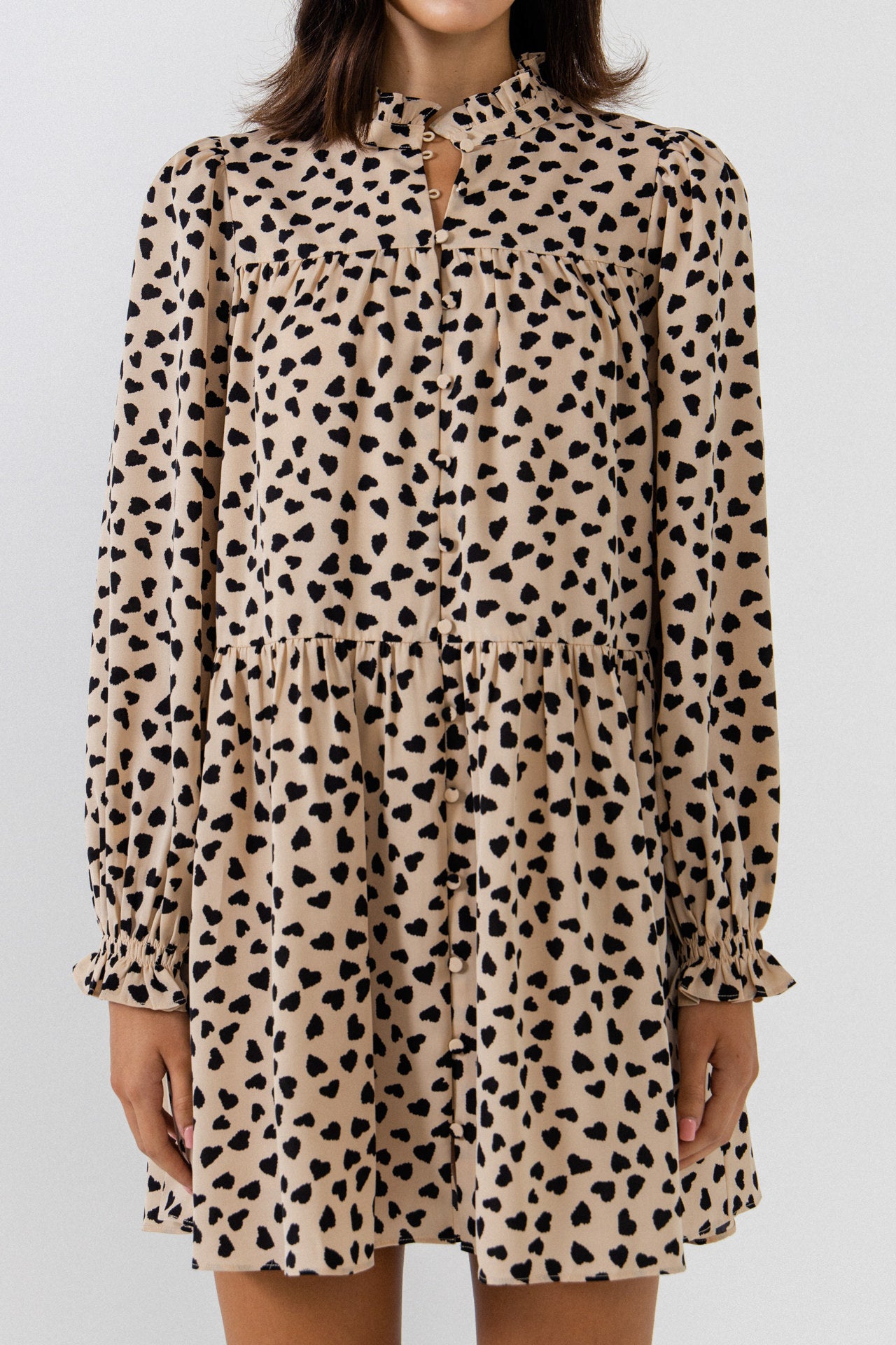 ENGLISH FACTORY - Dotted Button Detail Mini Dress - DRESSES available at Objectrare