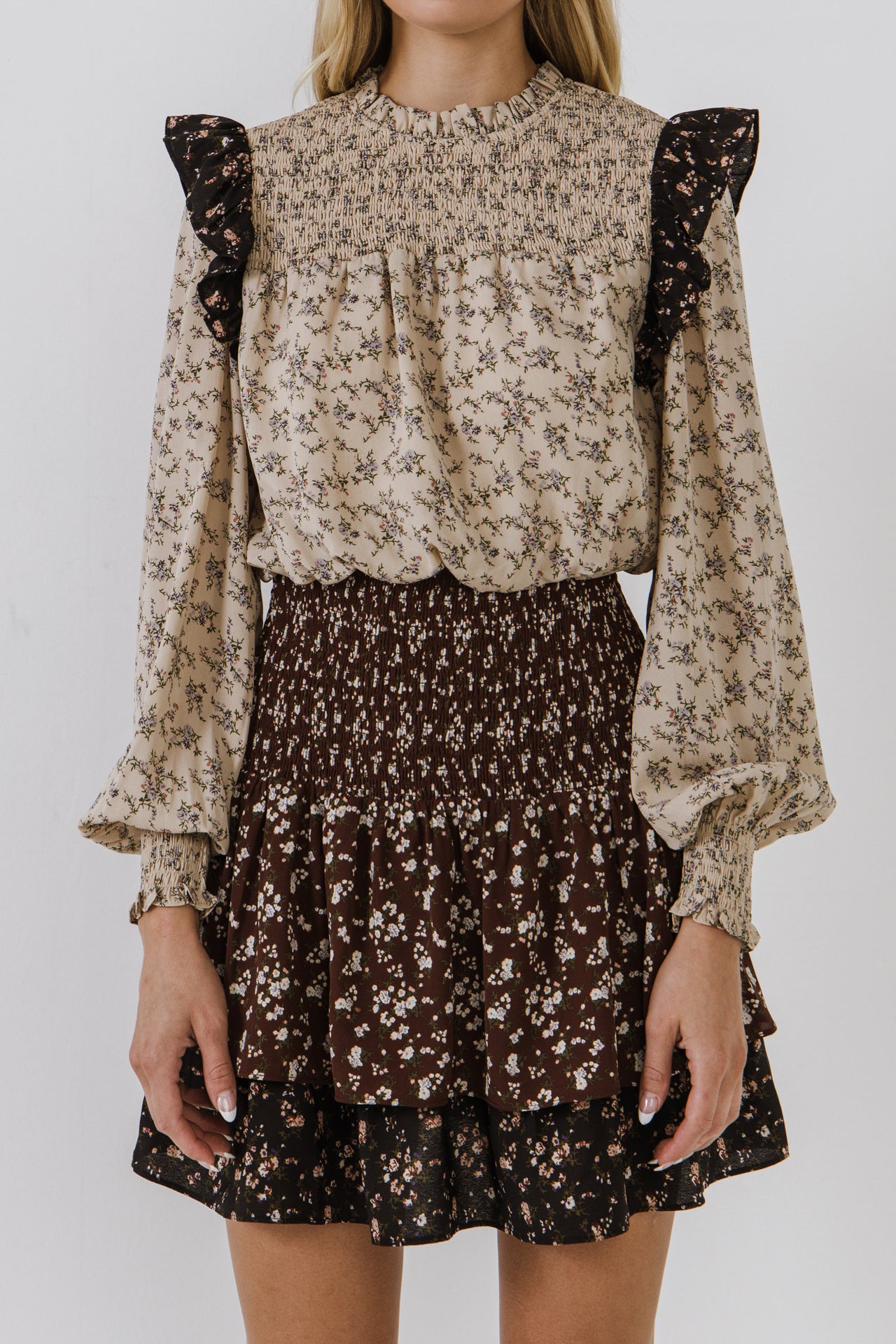 FREE THE ROSES - Floral Multi Color Mini Dress - DRESSES available at Objectrare