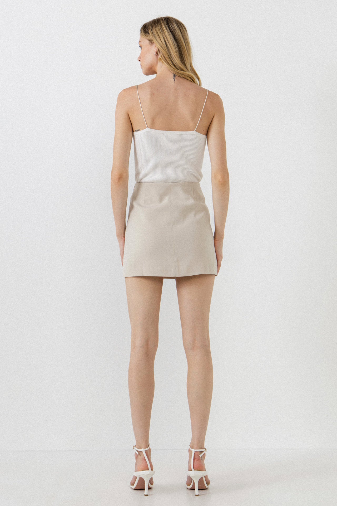 ENDLESS ROSE - Slit Detail Mini Skirt - SKIRTS available at Objectrare