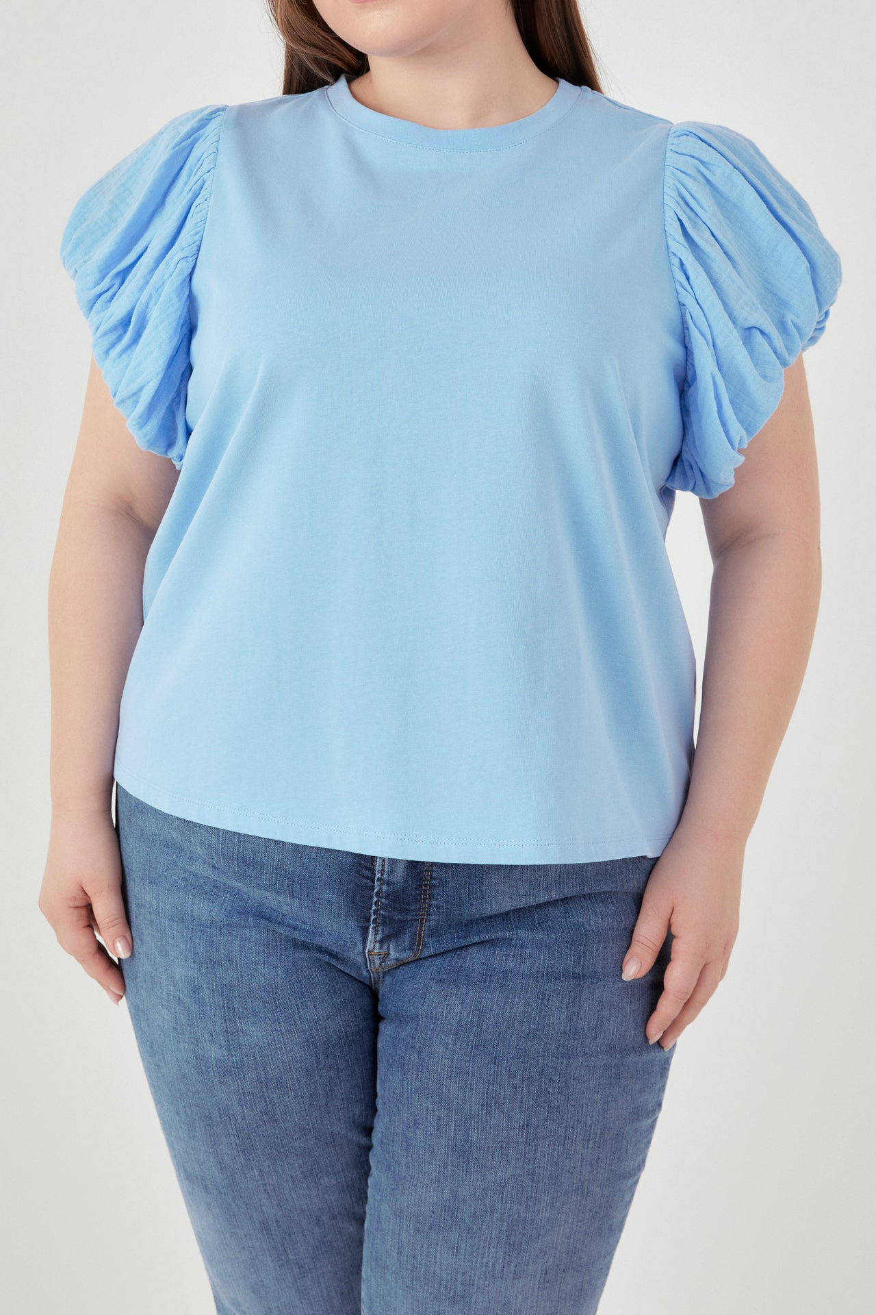 ENGLISH FACTORY - Mixed Media T-shirt Plus Size - TOPS available at Objectrare