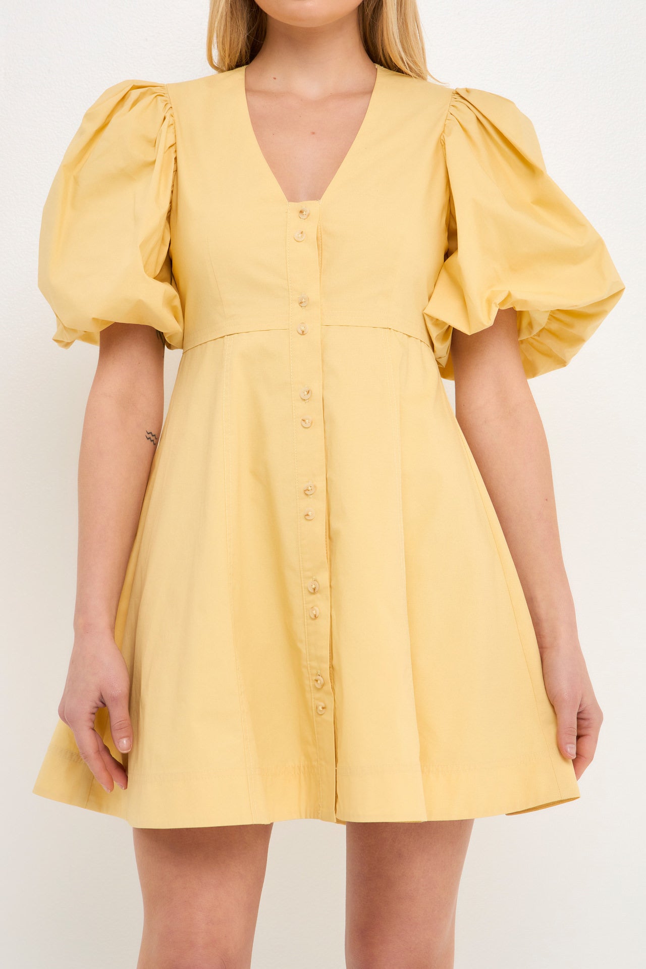ENDLESS ROSE - Buttons Detail Mini Dress - DRESSES available at Objectrare