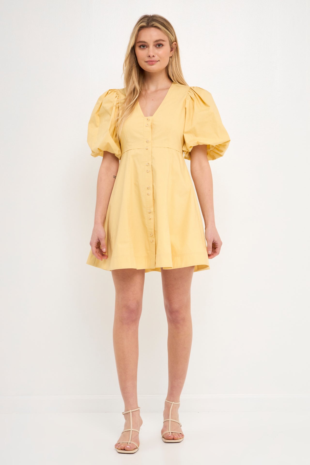 ENDLESS ROSE - Buttons Detail Mini Dress - DRESSES available at Objectrare