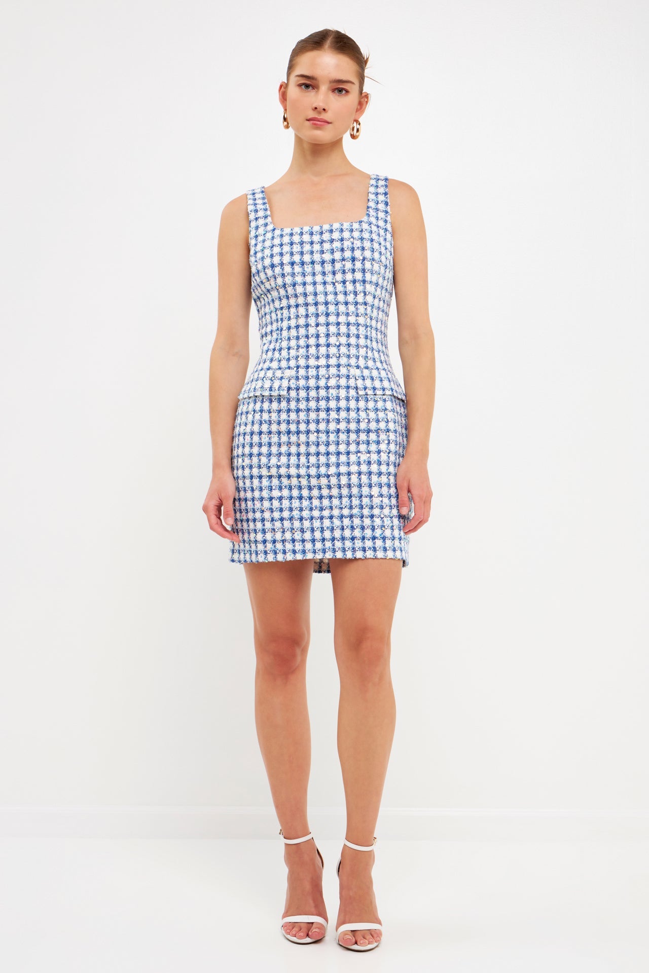 ENDLESS ROSE - Sequins with Tweed Mini Dress - DRESSES available at Objectrare