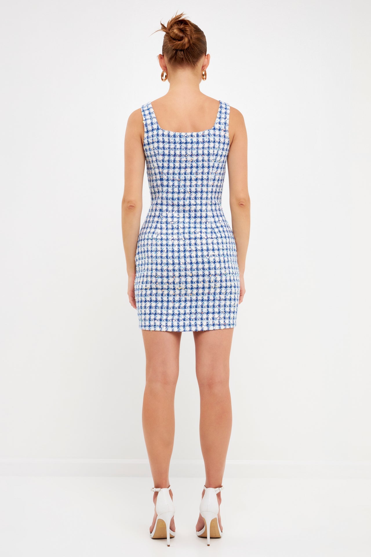 ENDLESS ROSE - Sequins with Tweed Mini Dress - DRESSES available at Objectrare