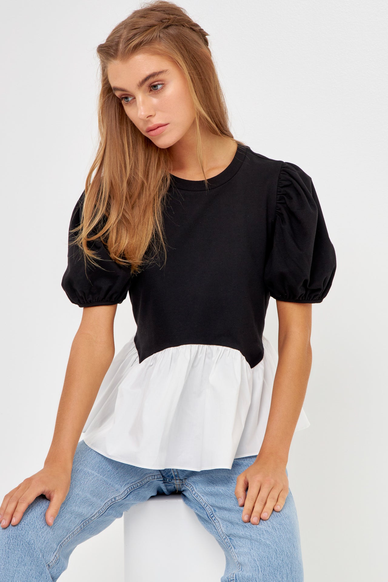 ENGLISH FACTORY - Mixed Media Top - TOPS available at Objectrare