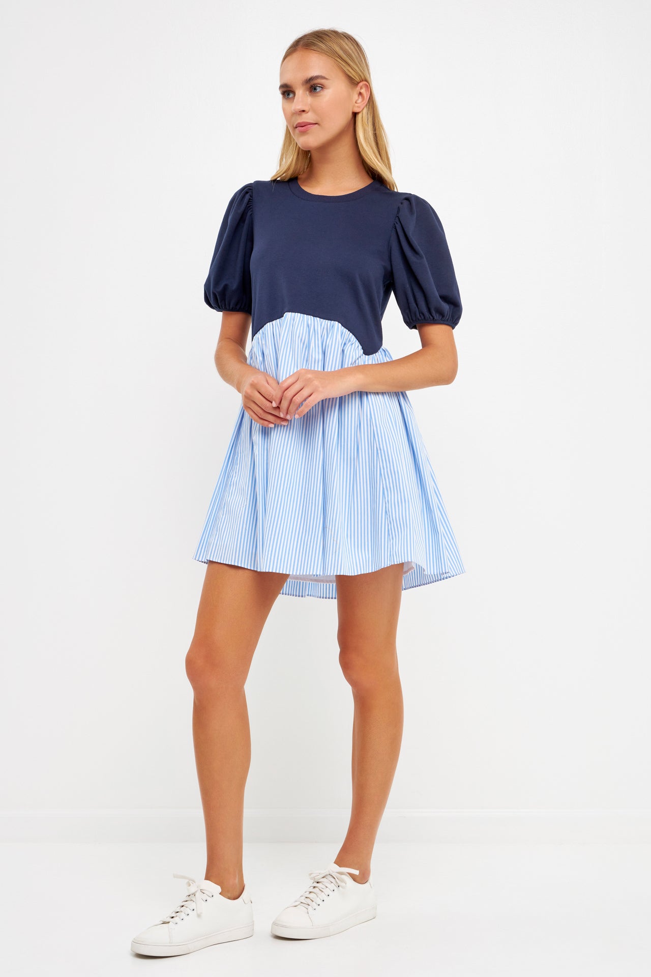 ENGLISH FACTORY - Mixed Media Babydoll Dress - DRESSES available at Objectrare