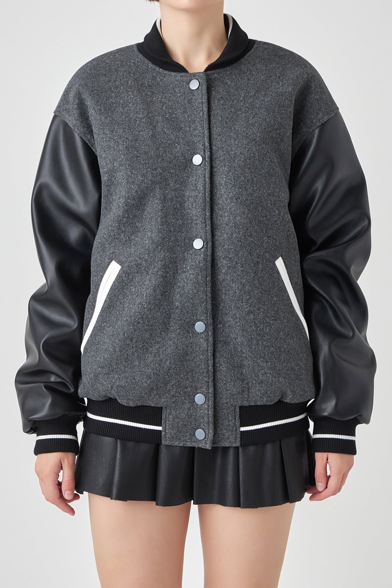 ENGLISH FACTORY - Mixed Media Bomber Jacket - JACKETS available at Objectrare