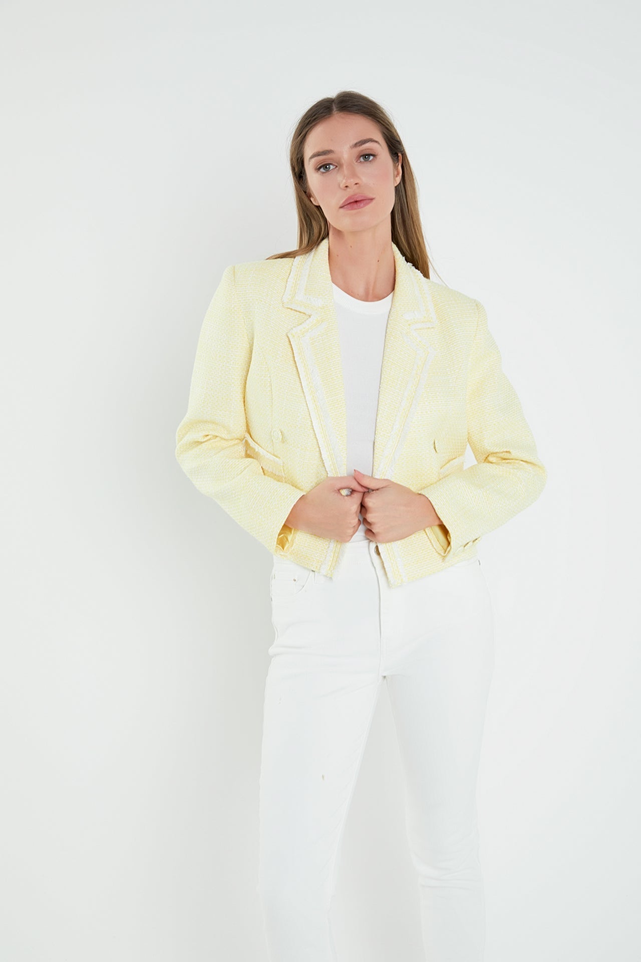 ENGLISH FACTORY - Textured Double Breasted Blazer - BLAZERS available at Objectrare