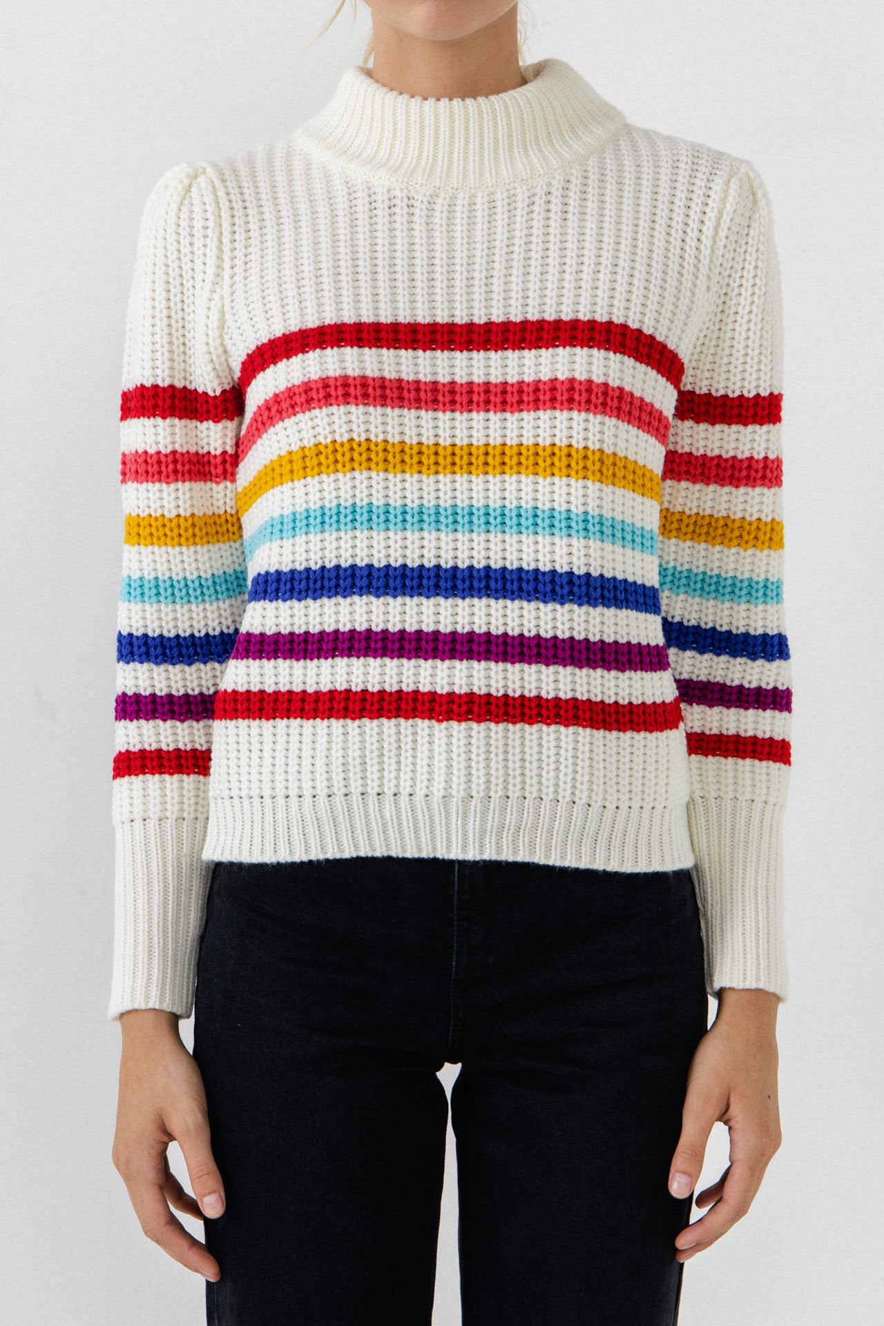 ENGLISH FACTORY - Rainbow Stripe Sweater - SWEATERS & KNITS available at Objectrare