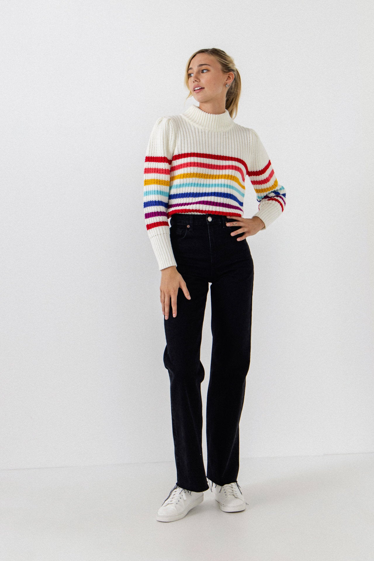 ENGLISH FACTORY - Rainbow Stripe Sweater - SWEATERS & KNITS available at Objectrare