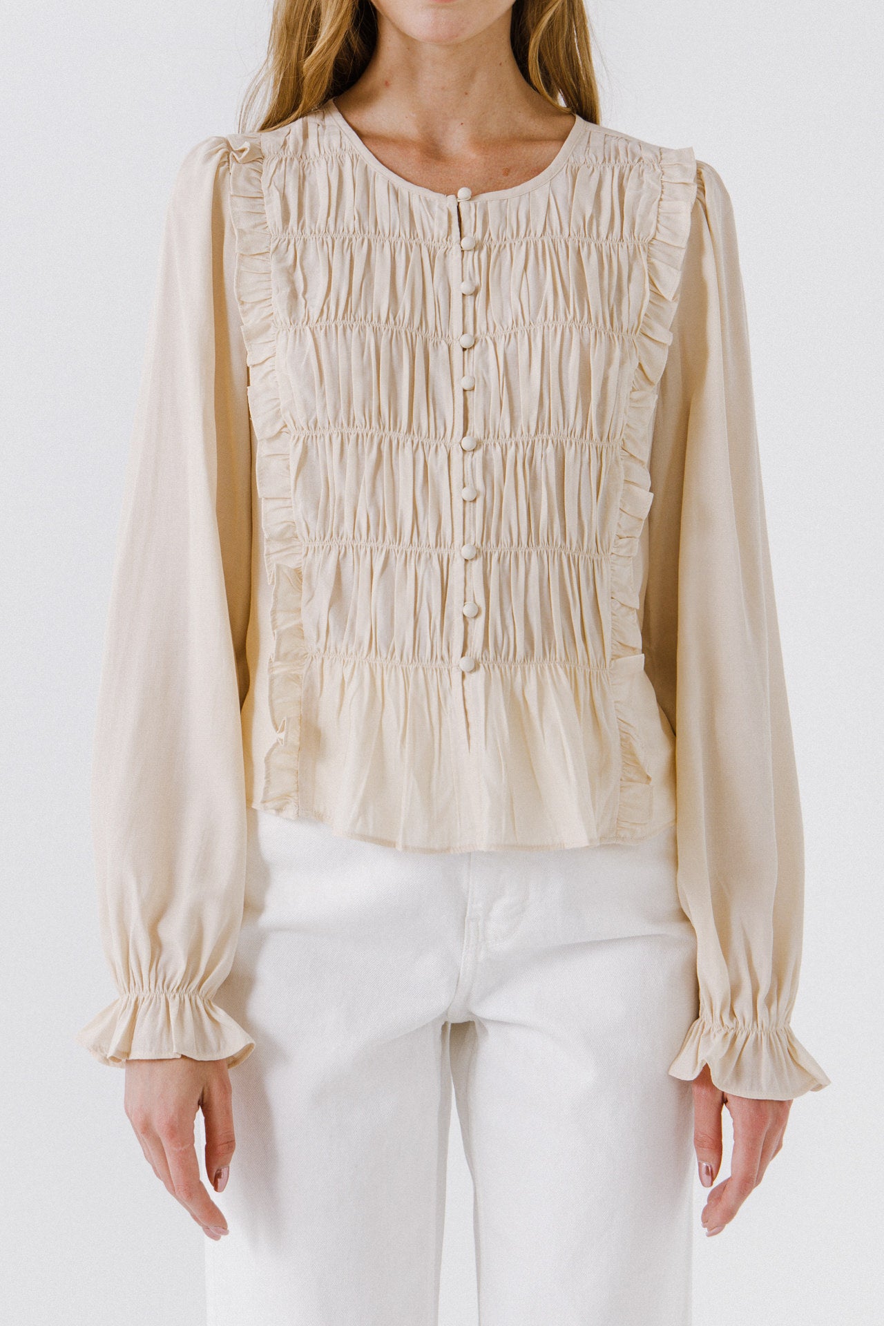 FREE THE ROSES - Ruching Detail Blouse - TOPS available at Objectrare