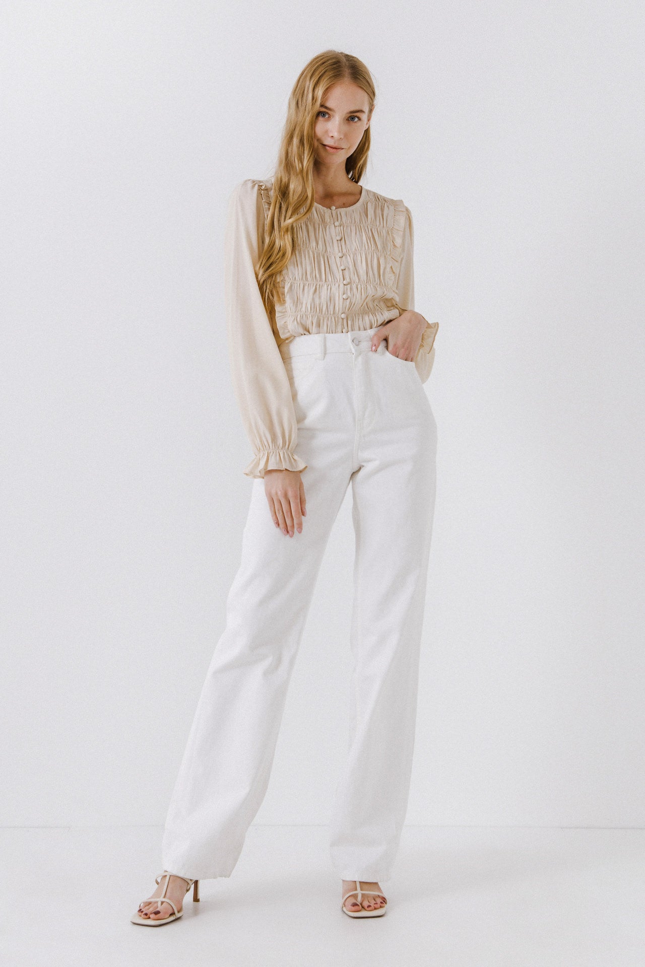 FREE THE ROSES - Ruching Detail Blouse - TOPS available at Objectrare