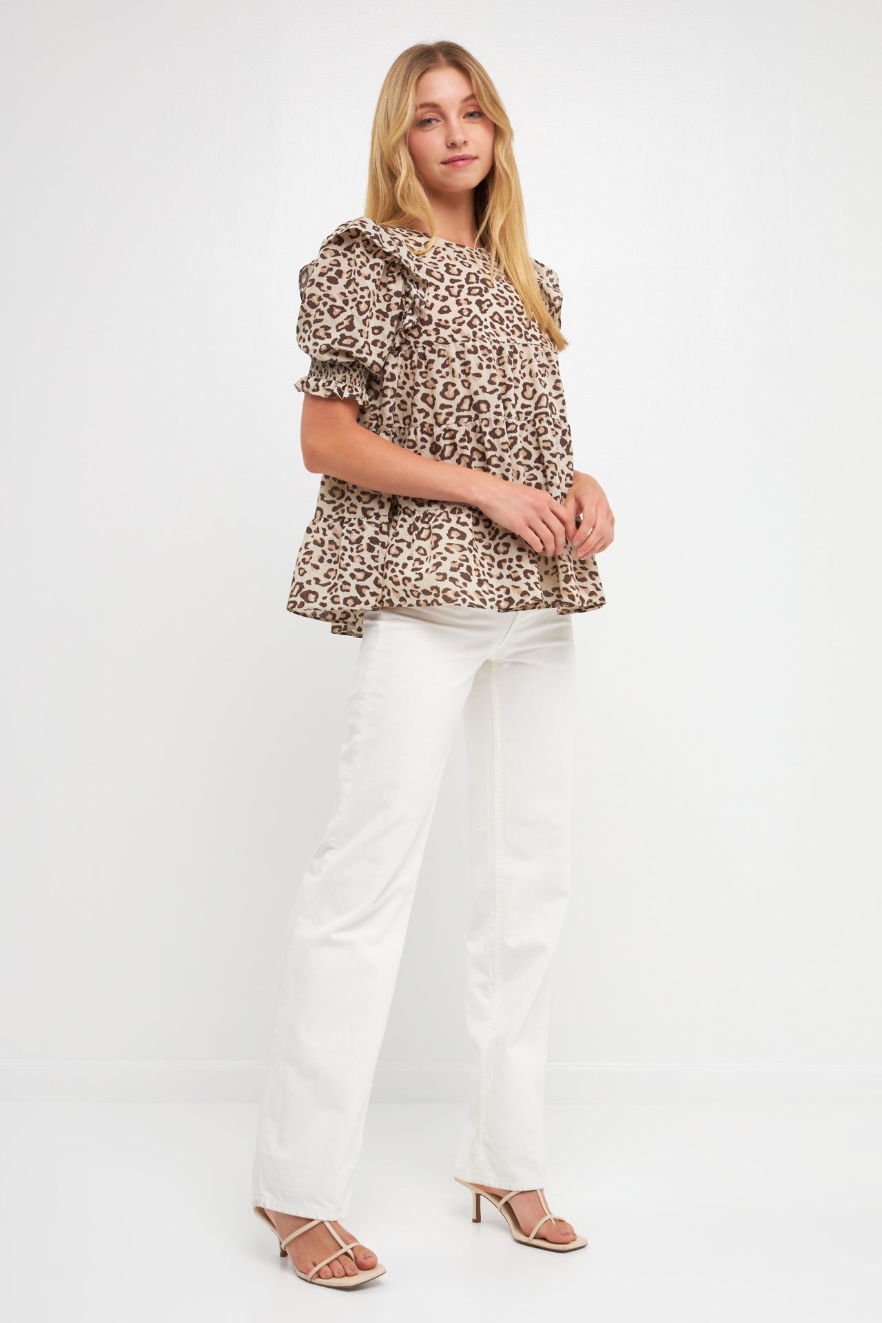 FREE THE ROSES - Animal Print Tiered Blouse - TOPS available at Objectrare