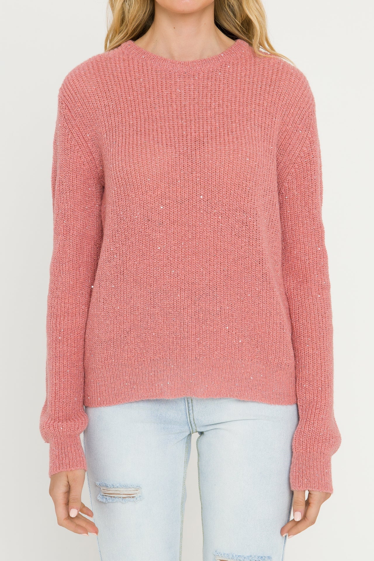 ENDLESS ROSE - Lurex Sweater with Sequins Sweater Top - SWEATERS & KNITS available at Objectrare
