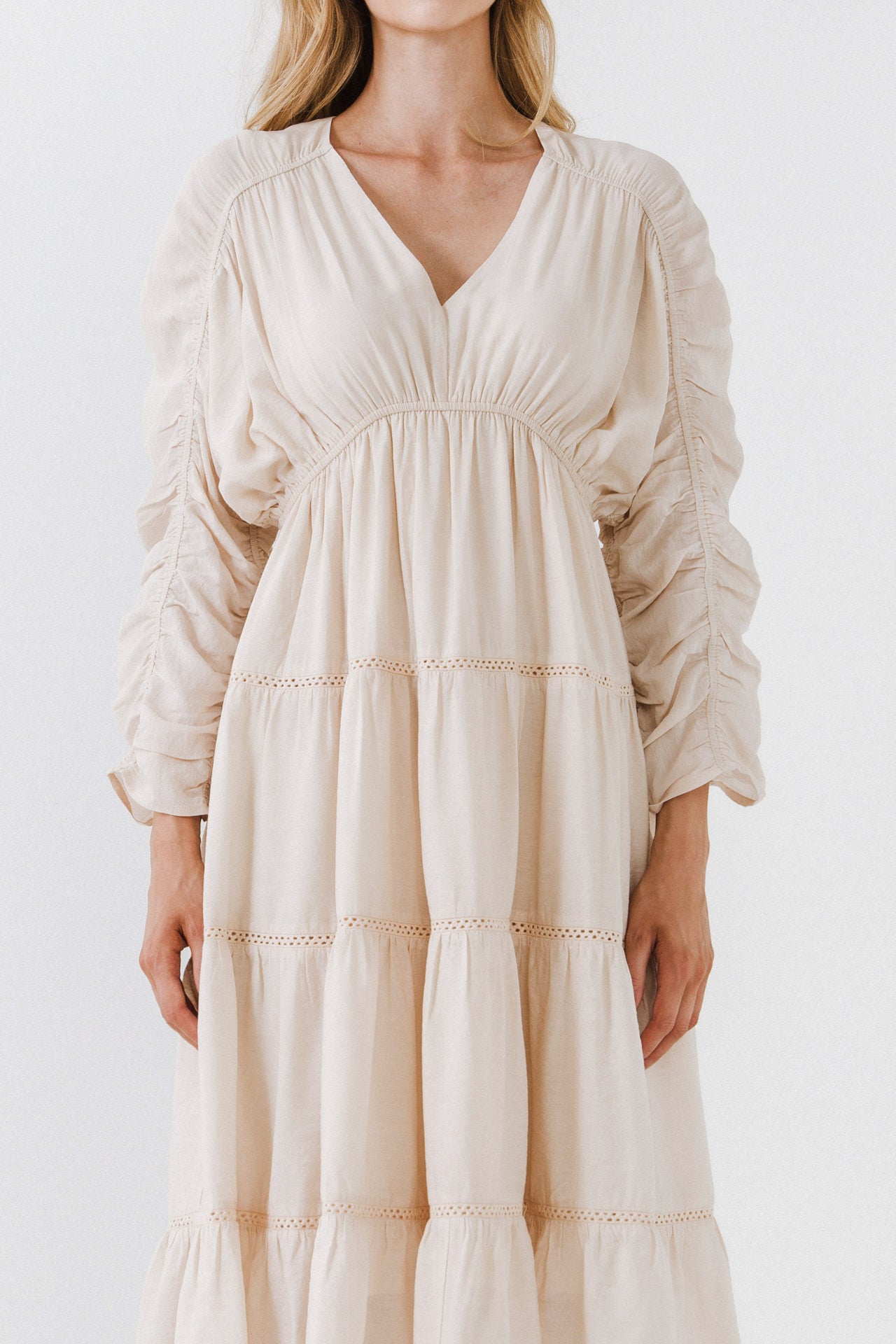 FREE THE ROSES - Shirring Detail Midi Dress - DRESSES available at Objectrare