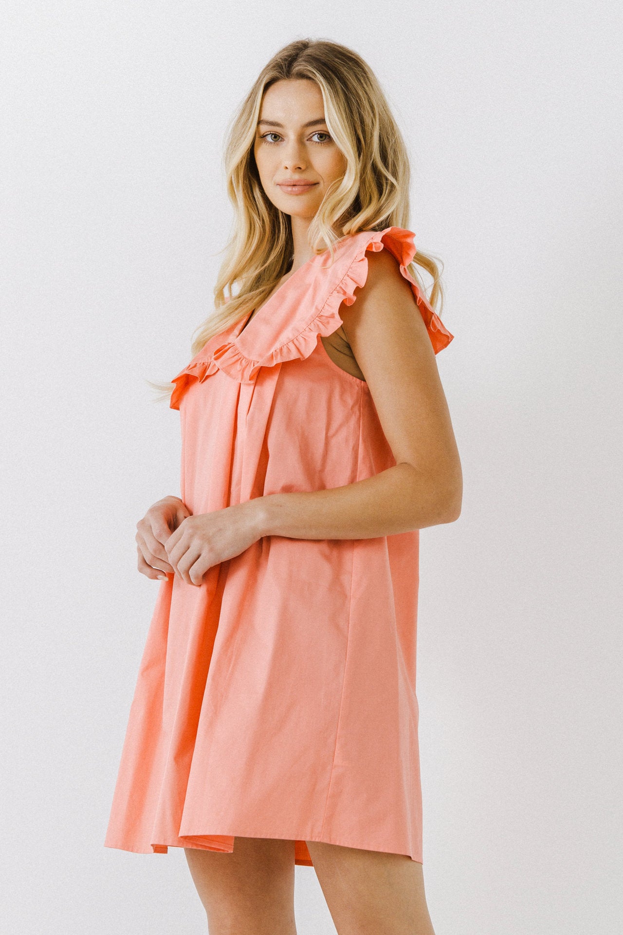 ENGLISH FACTORY - Wide Collar Detail Mini Dress - DRESSES available at Objectrare