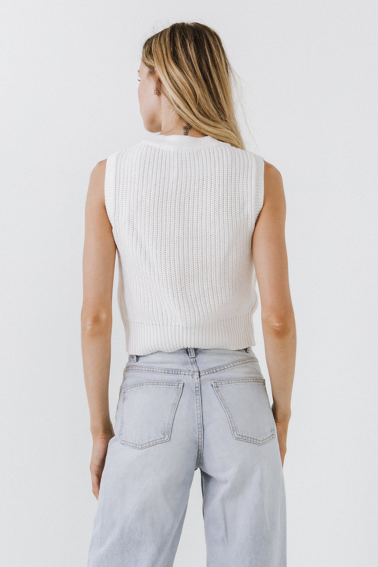 ENGLISH FACTORY - V-neckline Vest Sweater - SWEATERS & KNITS available at Objectrare