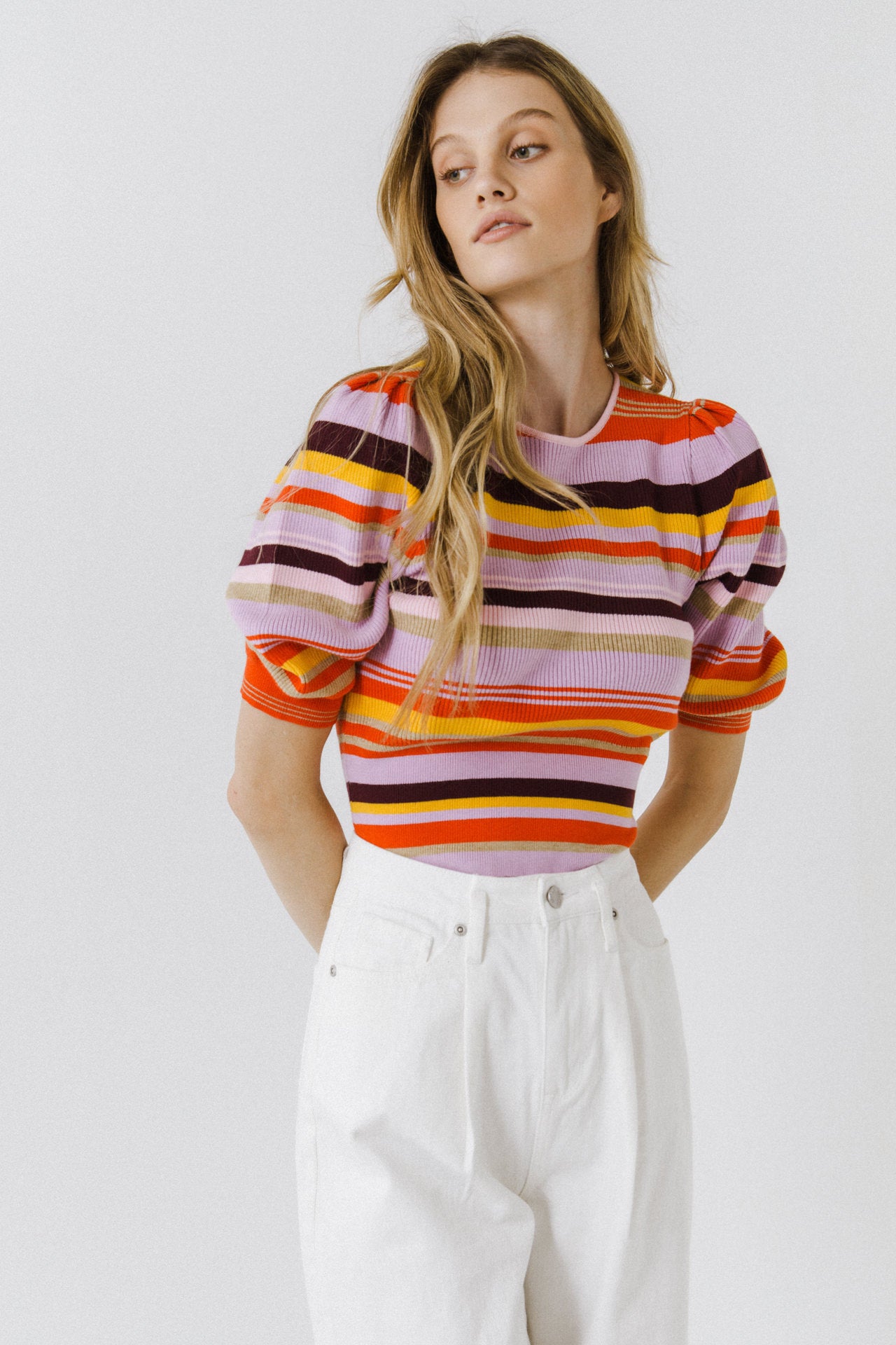 ENGLISH FACTORY - Stripe Knit Top - TOPS available at Objectrare