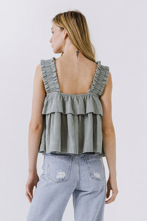 FREE THE ROSES - Ruffled Straps with Tiered Top - TOPS available at Objectrare