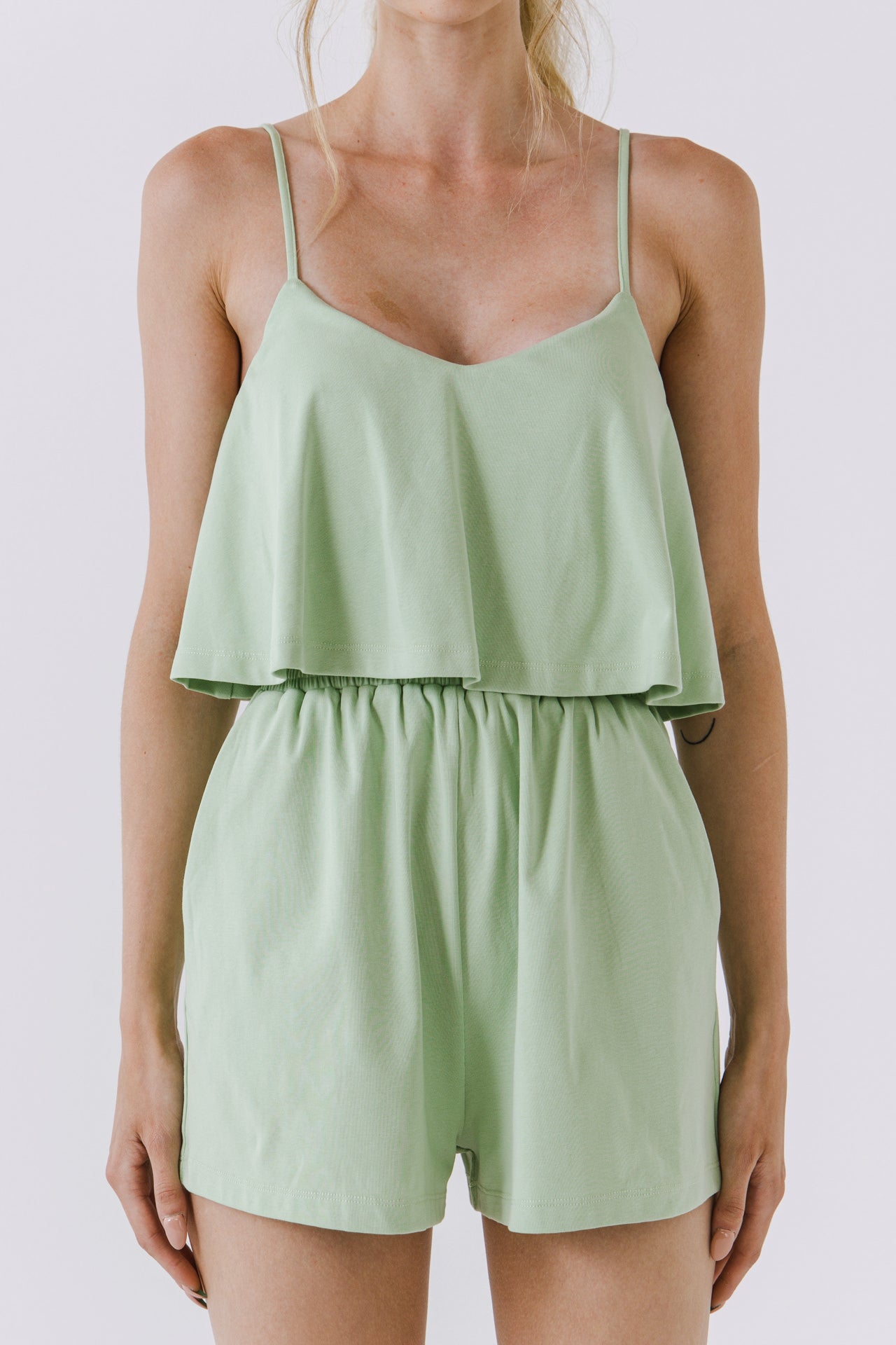 GREY LAB - Sleeveless Knit Romper - ROMPERS available at Objectrare