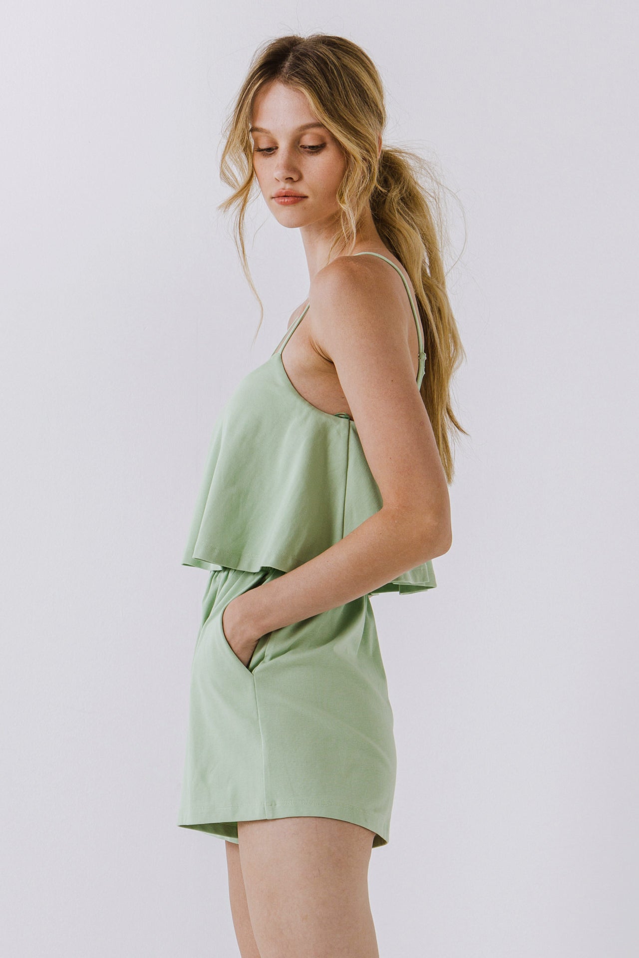 GREY LAB - Sleeveless Knit Romper - ROMPERS available at Objectrare