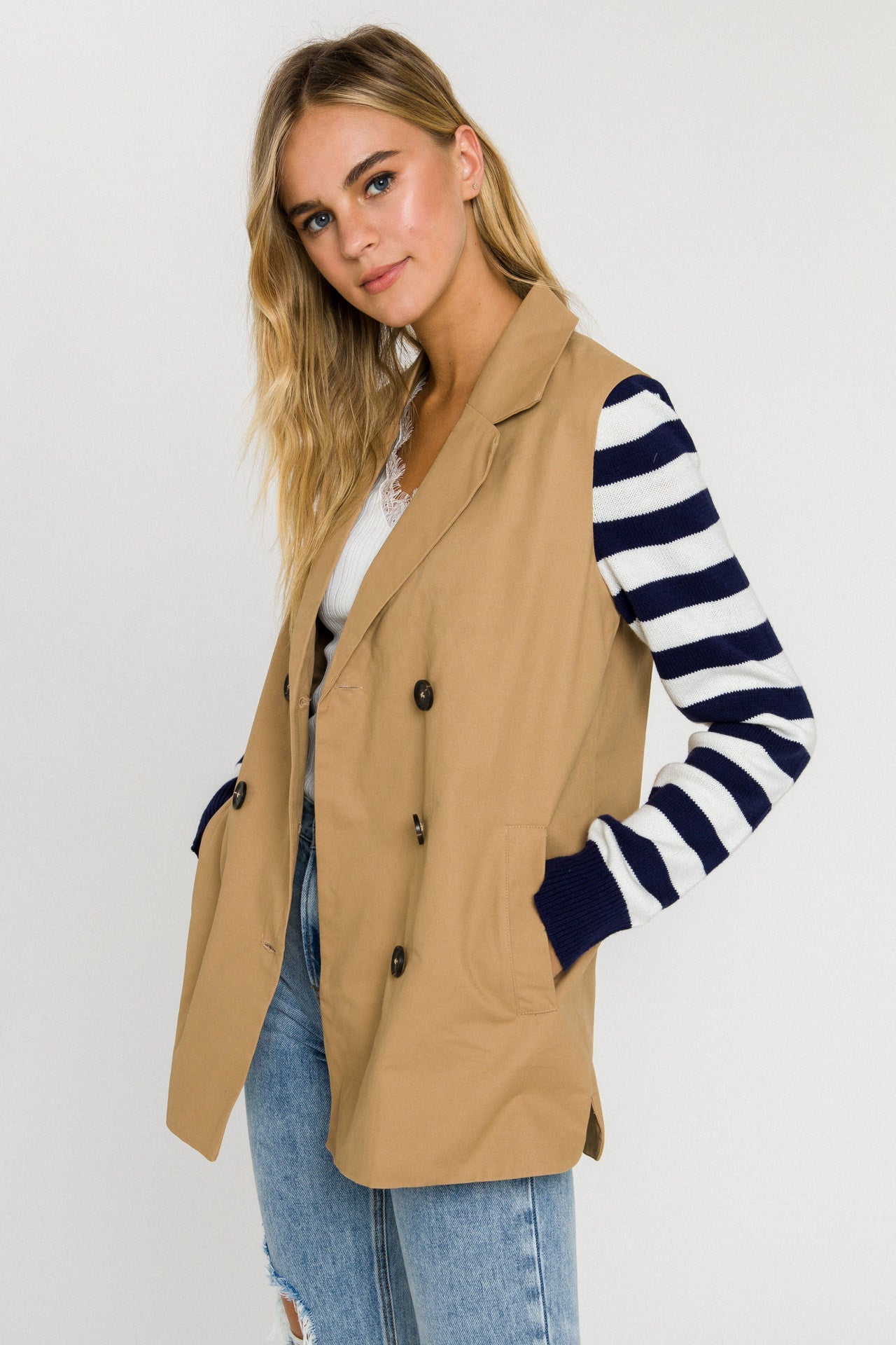 ENGLISH FACTORY - Contrast Sleeve Jacket - JACKETS available at Objectrare