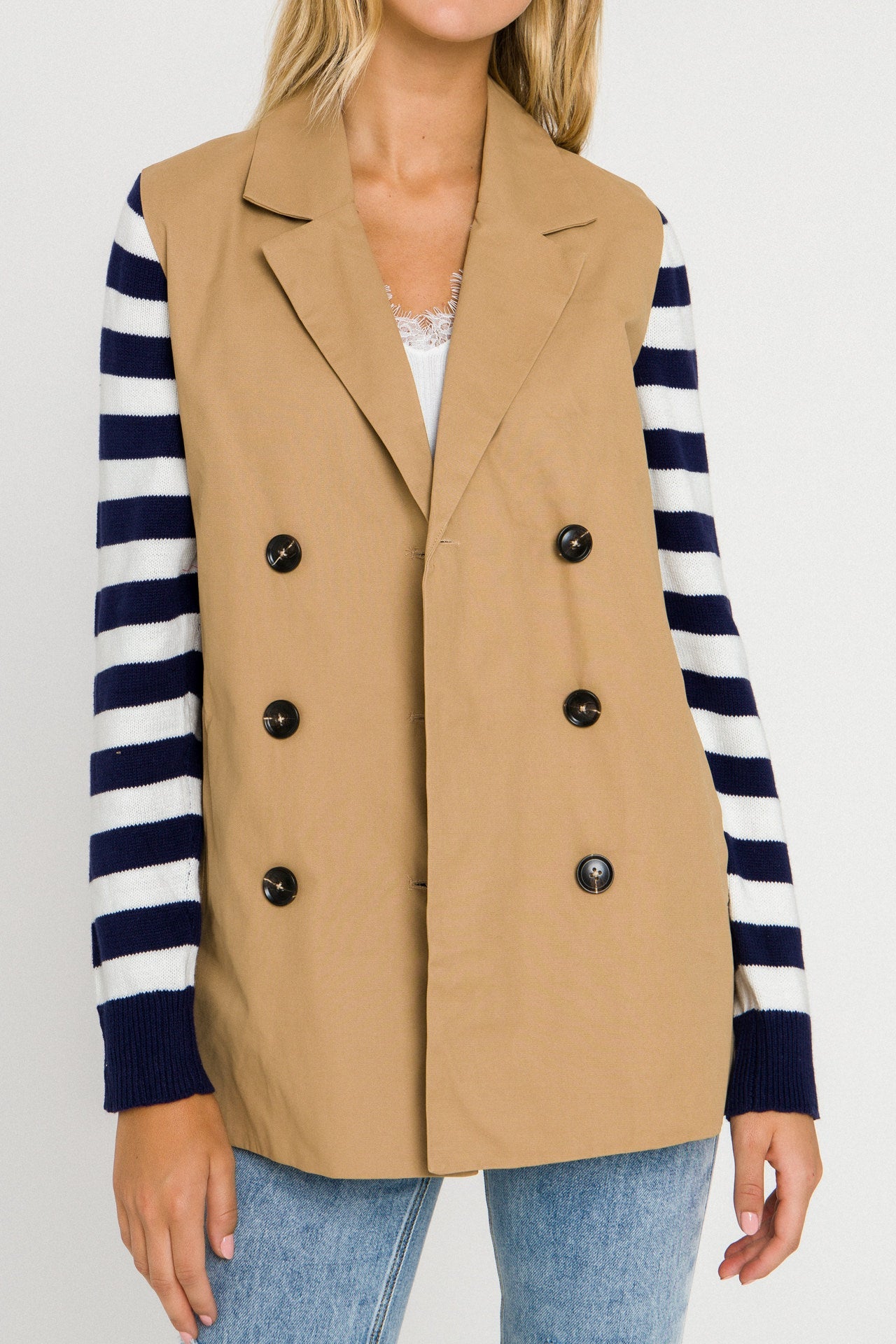 ENGLISH FACTORY - Contrast Sleeve Jacket - JACKETS available at Objectrare