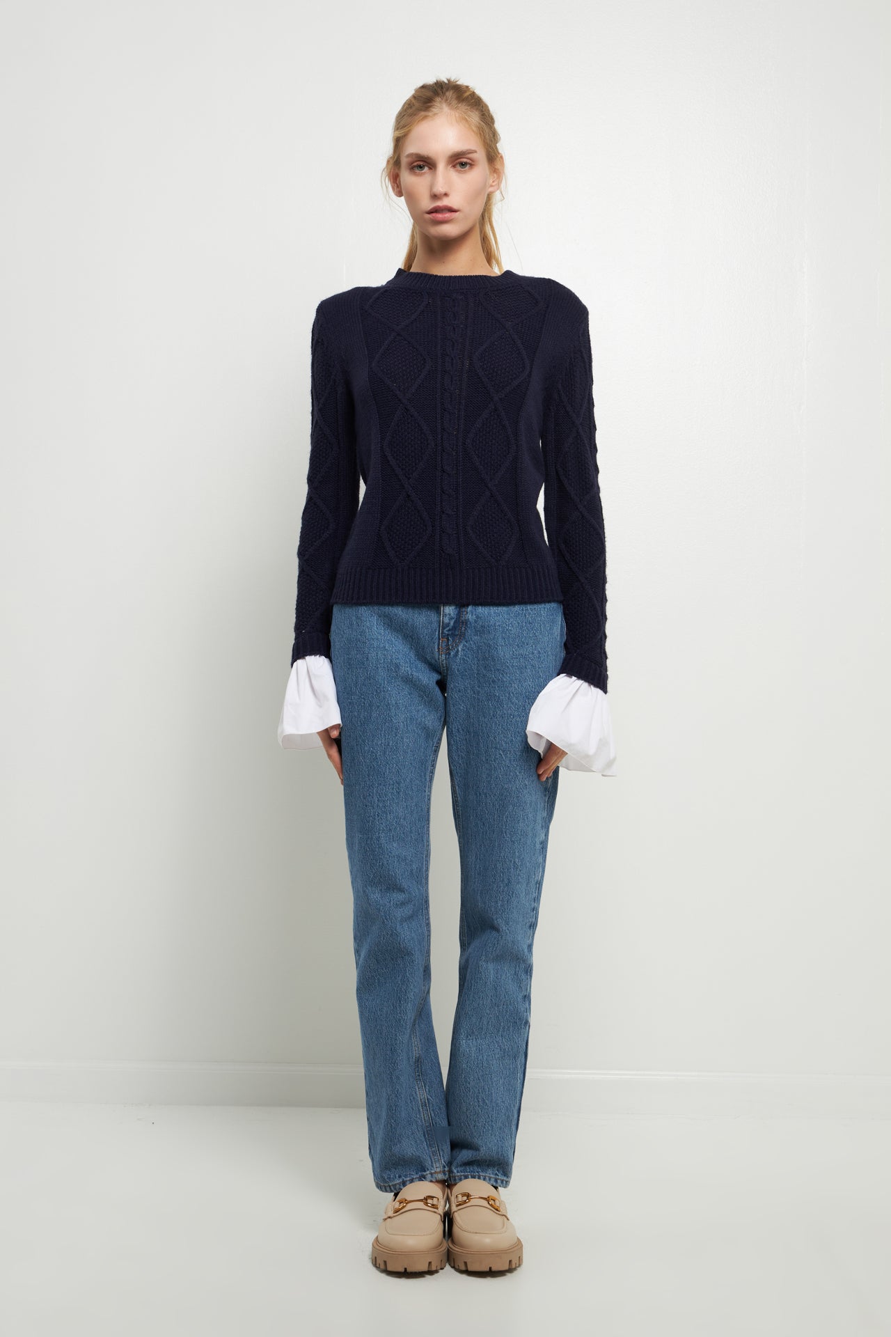 ENGLISH FACTORY - Twisted Sweater Knit Top - TOPS available at Objectrare