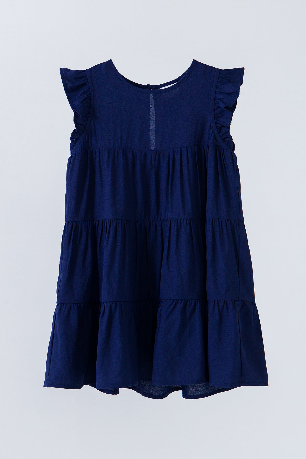 Ruffled Tiered Babydoll Dress NAVY / 2T