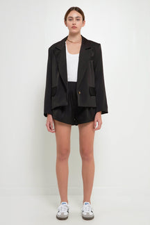 GREY LAB - One Button Satin Blazer - BLAZERS available at Objectrare