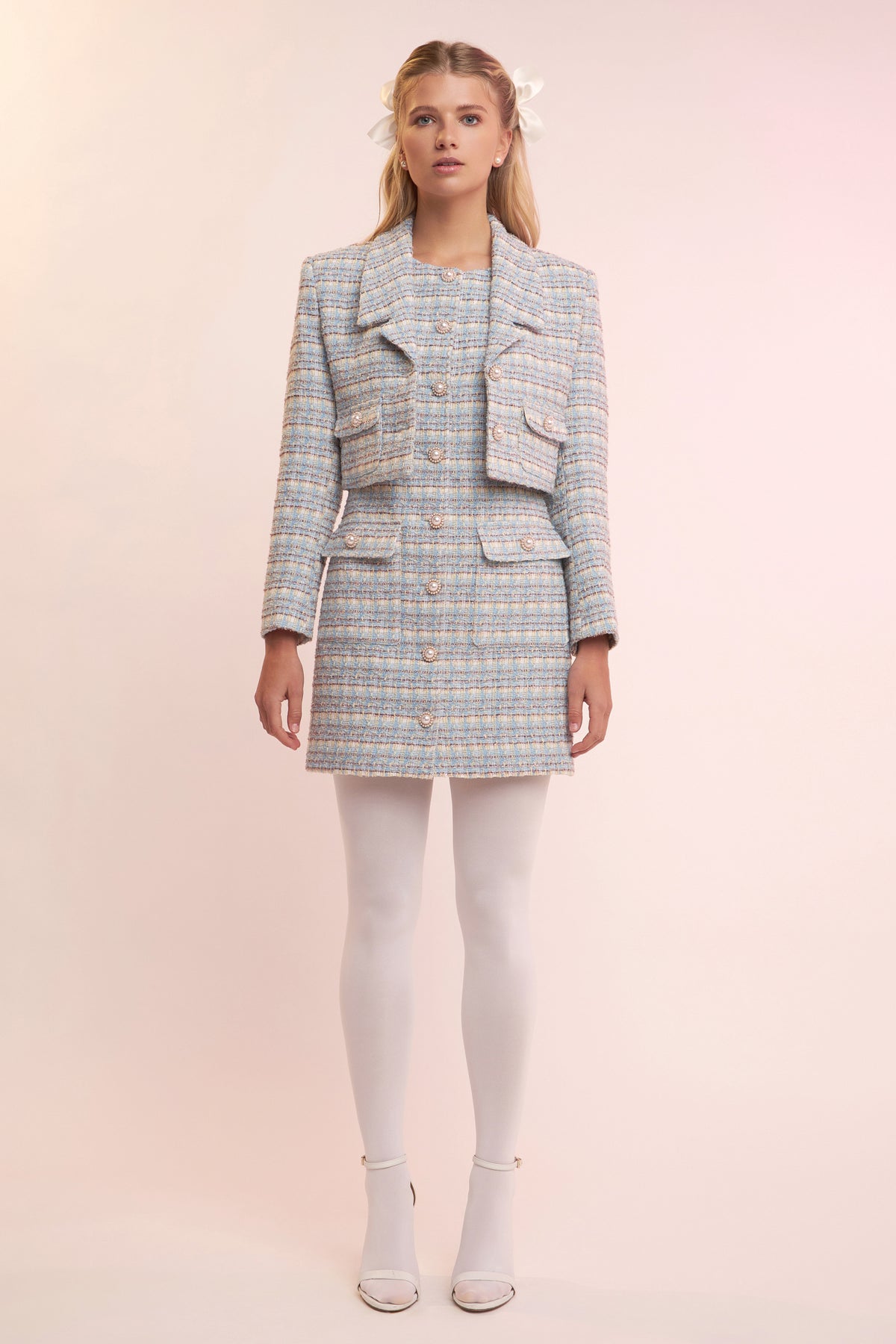 ENGLISH FACTORY - Cropped Tweed Blazer - BLAZERS available at Objectrare
