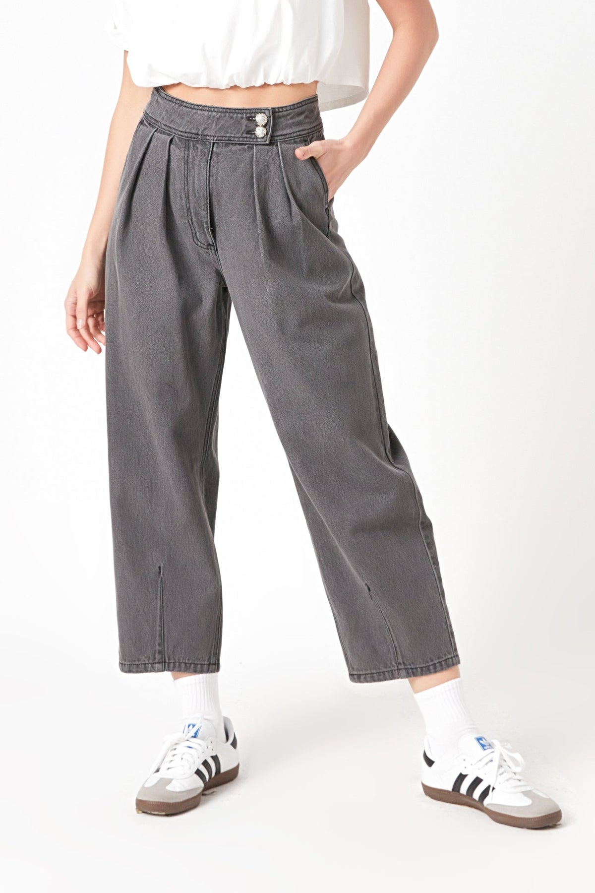 GREY LAB - Silver Straight Pants - JEANS available at Objectrare