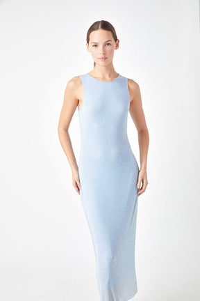 ENDLESS ROSE - Rhinestone Mesh Midi Dress - DRESSES available at Objectrare