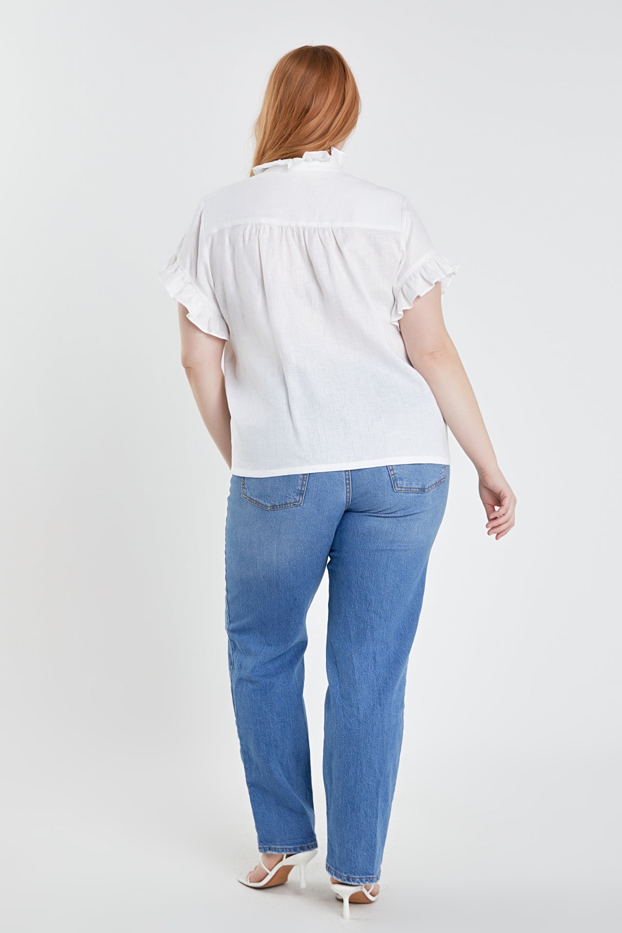 ENGLISH FACTORY - Linen Ruffle Shirt - TOPS available at Objectrare