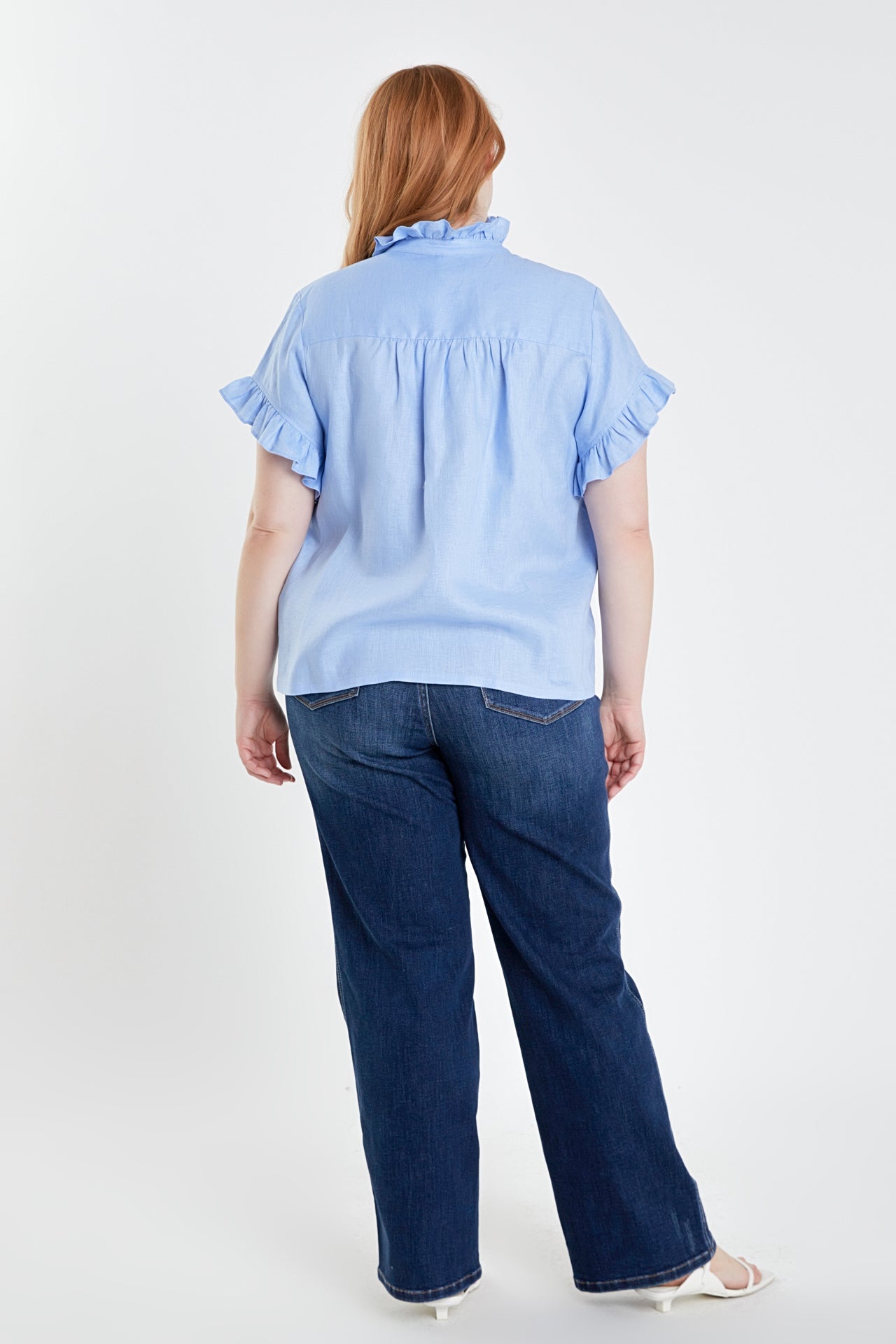 ENGLISH FACTORY - Linen Ruffle Shirt - TOPS available at Objectrare