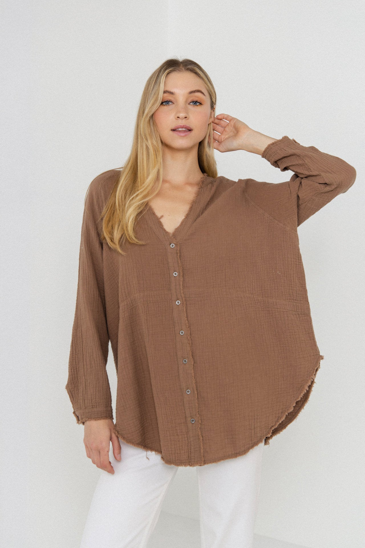 FREE THE ROSES - Button Down Tunic - TOPS available at Objectrare