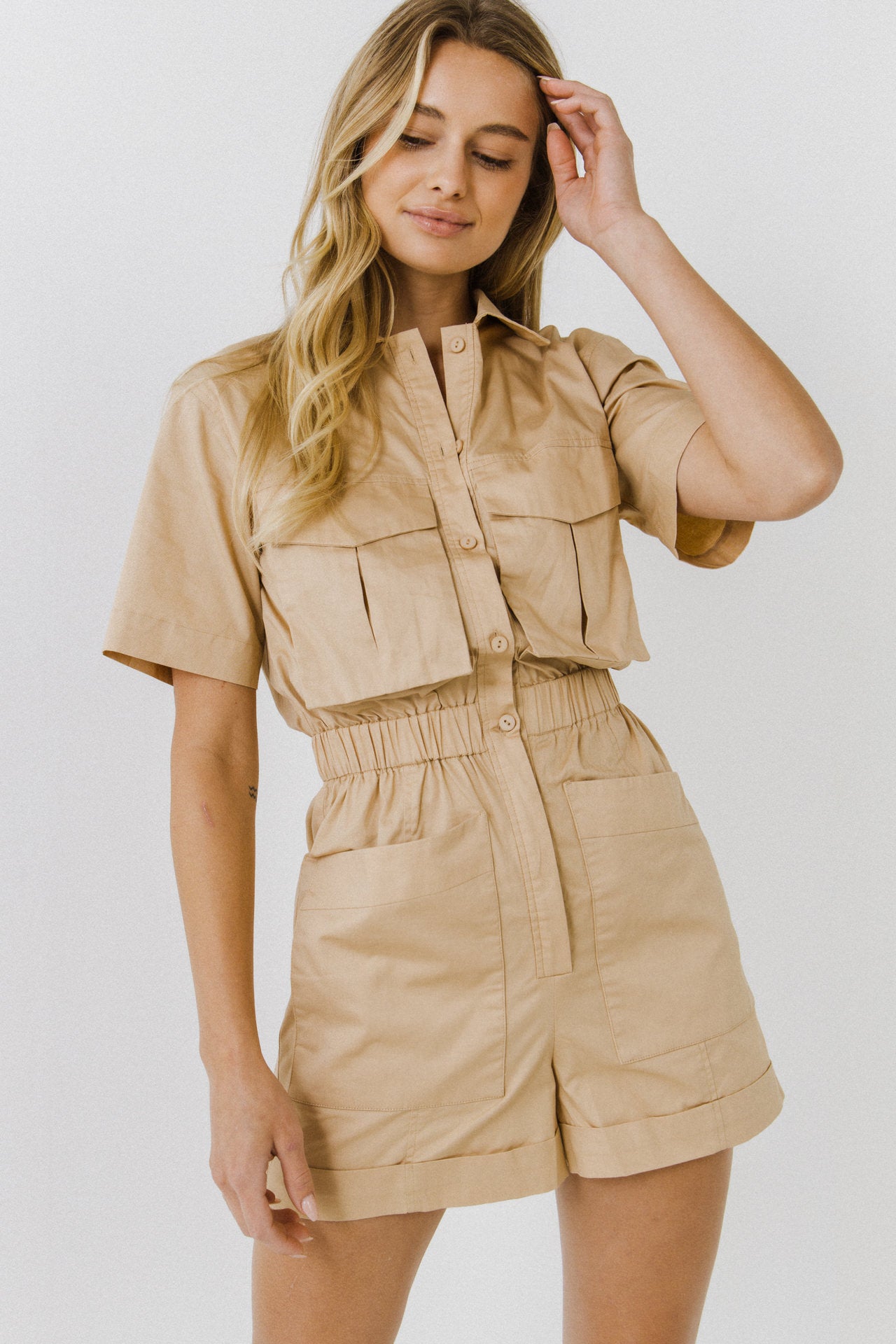 ENGLISH FACTORY - Utility Romper - ROMPERS available at Objectrare