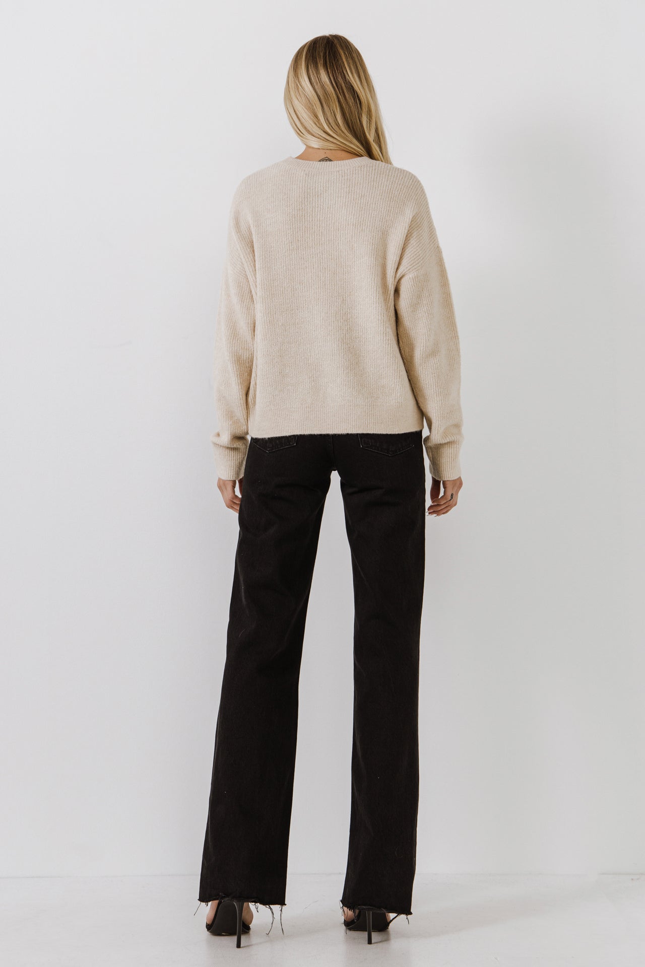 ENGLISH FACTORY - Sweater with Button Detail - SWEATERS & KNITS available at Objectrare