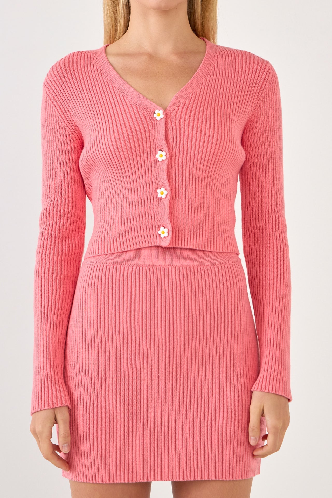 ENGLISH FACTORY - Knitted Top with Floral Button - SWEATERS & KNITS available at Objectrare