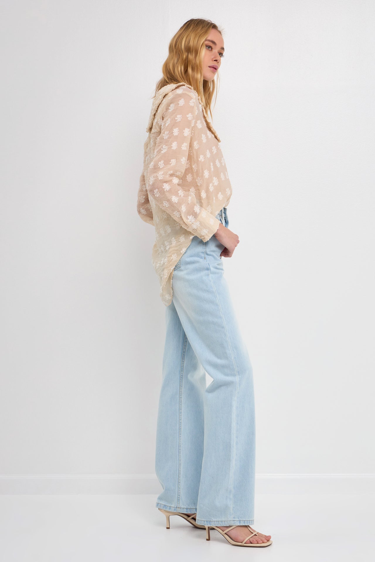 ENDLESS ROSE - Sheer Shirts with Statement Collar - TOPS available at Objectrare
